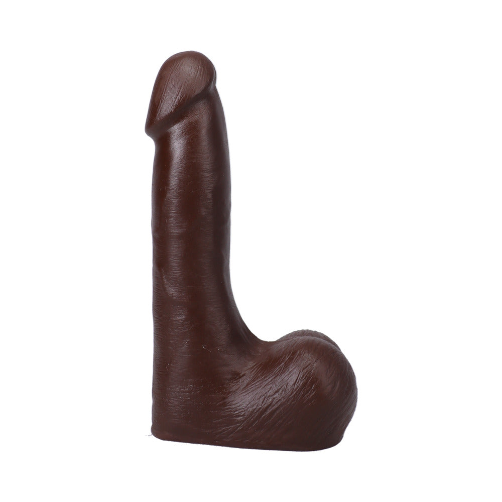 The Realistic Cock 7 in. ULTRASKYN Vac-U-Lock Dildo with Balls Chocolate - Not Very Vanilla