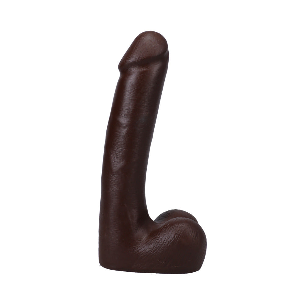 The Realistic Cock 9 in. ULTRASKYN Vac-U-Lock Dildo with Balls Chocolate - Not Very Vanilla