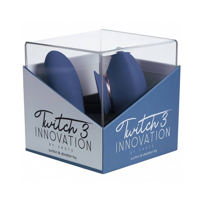 Twitch 3 Silicone Rechargeable Vibrator & Suction Blue/Grey - Not Very Vanilla