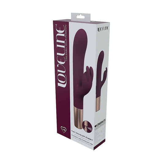 LoveLine Traveler Rabbit Silicone Rechargeable Splashproof Burgundy - Not Very Vanilla