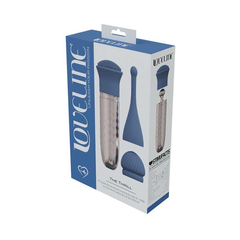 LoveLine The Thrill Wand Silicone Rechargeable Splashproof Blue - Not Very Vanilla