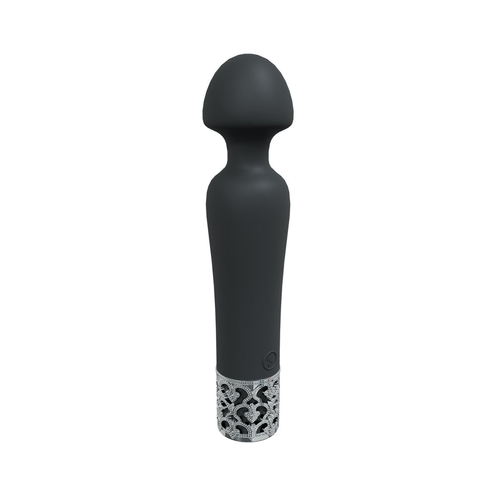 Royal Gems Scepter Silicone Rechargeable Vibrator Black - Not Very Vanilla