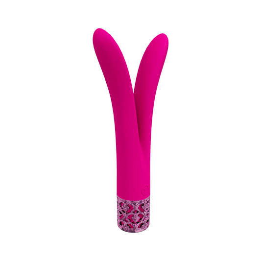 Royal Gems Dueling Queens Silicone Rechargeable Vibrator Pink - Not Very Vanilla