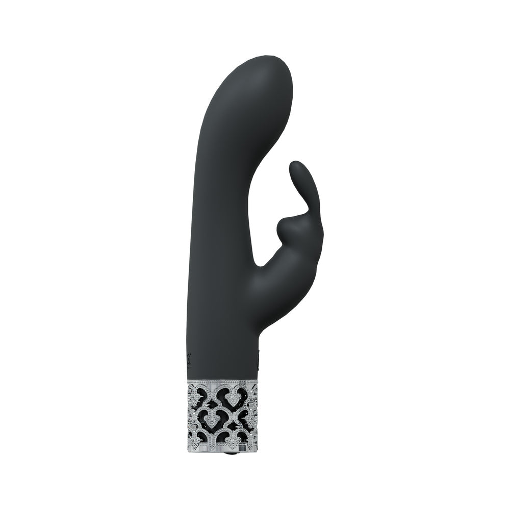 Royal Gems Royal Rabbit Silicone Rechargeable Vibrator Black - Not Very Vanilla