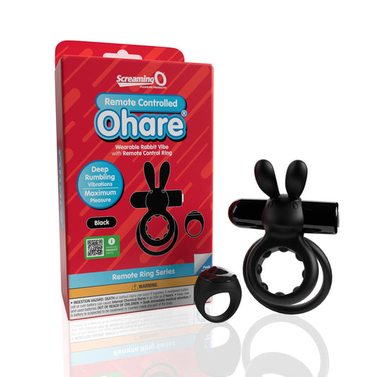 Screaming O Remote Controlled Ohare Vibrating Ring Black - Not Very Vanilla