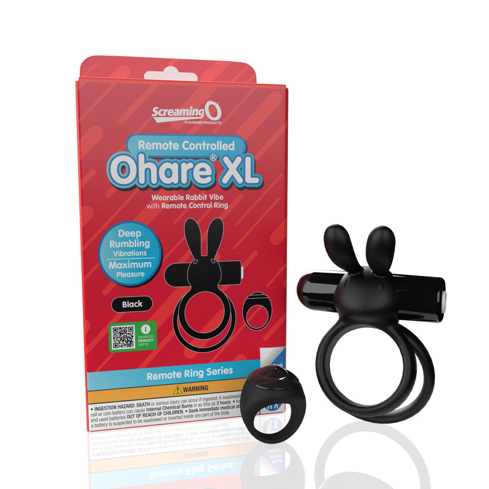 Screaming O Remote Controlled Ohare XL Vibrating Ring Black - Not Very Vanilla