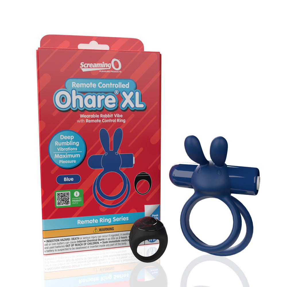 Screaming O Remote Controlled Ohare XL Vibrating Ring Blue - Not Very Vanilla