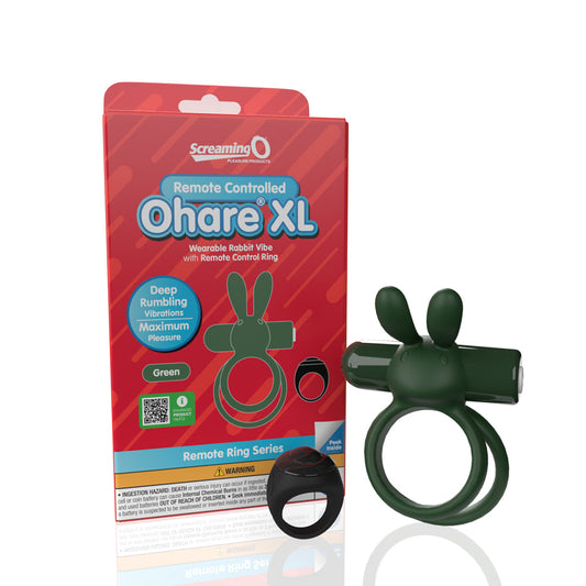 Screaming O Remote Controlled Ohare XL Vibrating Ring Green - Not Very Vanilla