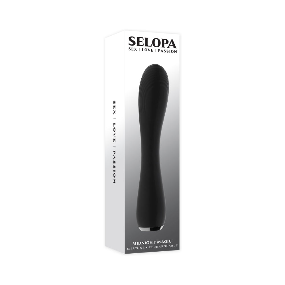 Selopa Midnight Magic Rechargeable Vibrator Silicone Black - Not Very Vanilla