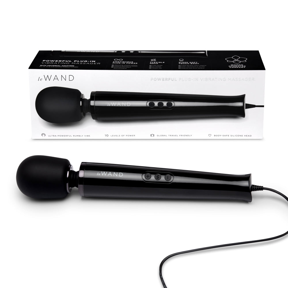 Le Wand Plug-In Vibrating Massager Black - Not Very Vanilla