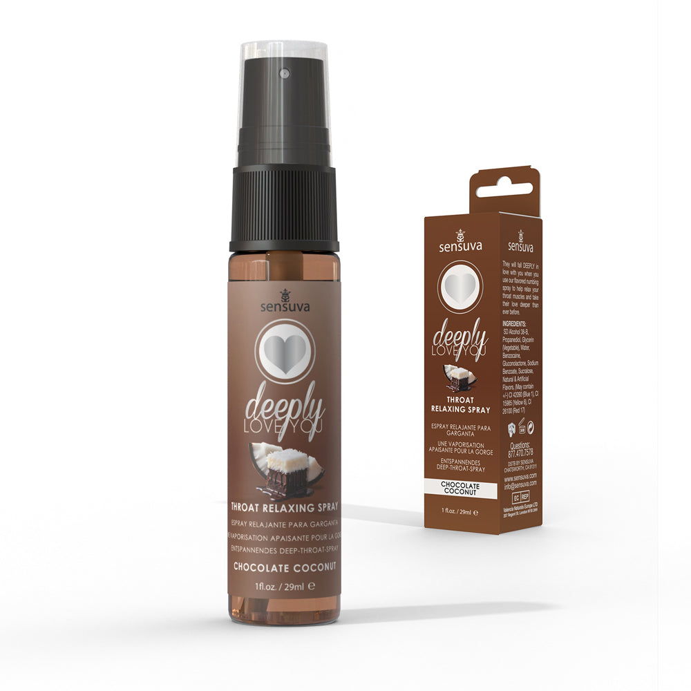 Sensuva Deeply Love You Throat Relaxing Spray Chocolate Coconut 1 oz. - Not Very Vanilla