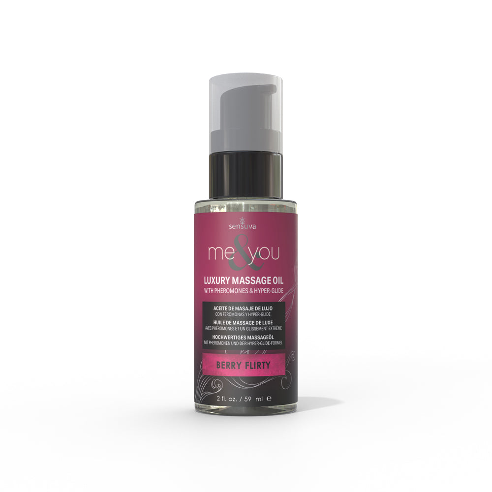 Sensuva Me & You Pheromone-Infused Luxury Massage Oil Berry Flirty 2 oz. - Not Very Vanilla