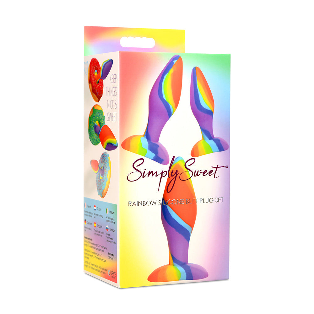 Simply Sweet Rainbow Silicone Butt Plug 3-Piece Set - Not Very Vanilla