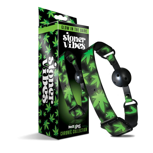 Stoner Vibes Chronic Collection Glow in the Dark Breathable Ball Gag - Not Very Vanilla