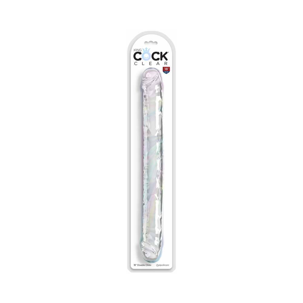 King Cock Double Dildo 18 in. Clear - Not Very Vanilla