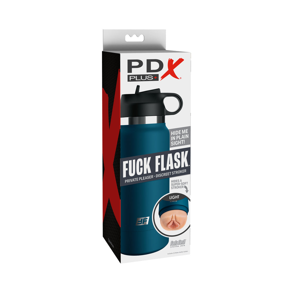 PDX Plus Fuck Flask Private Pleaser Discreet Stroker Blue Bottle Light - Not Very Vanilla