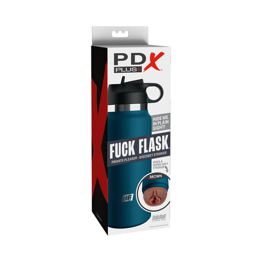 PDX Plus Fuck Flask Private Pleaser Discreet Stroker Blue Bottle Brown - Not Very Vanilla