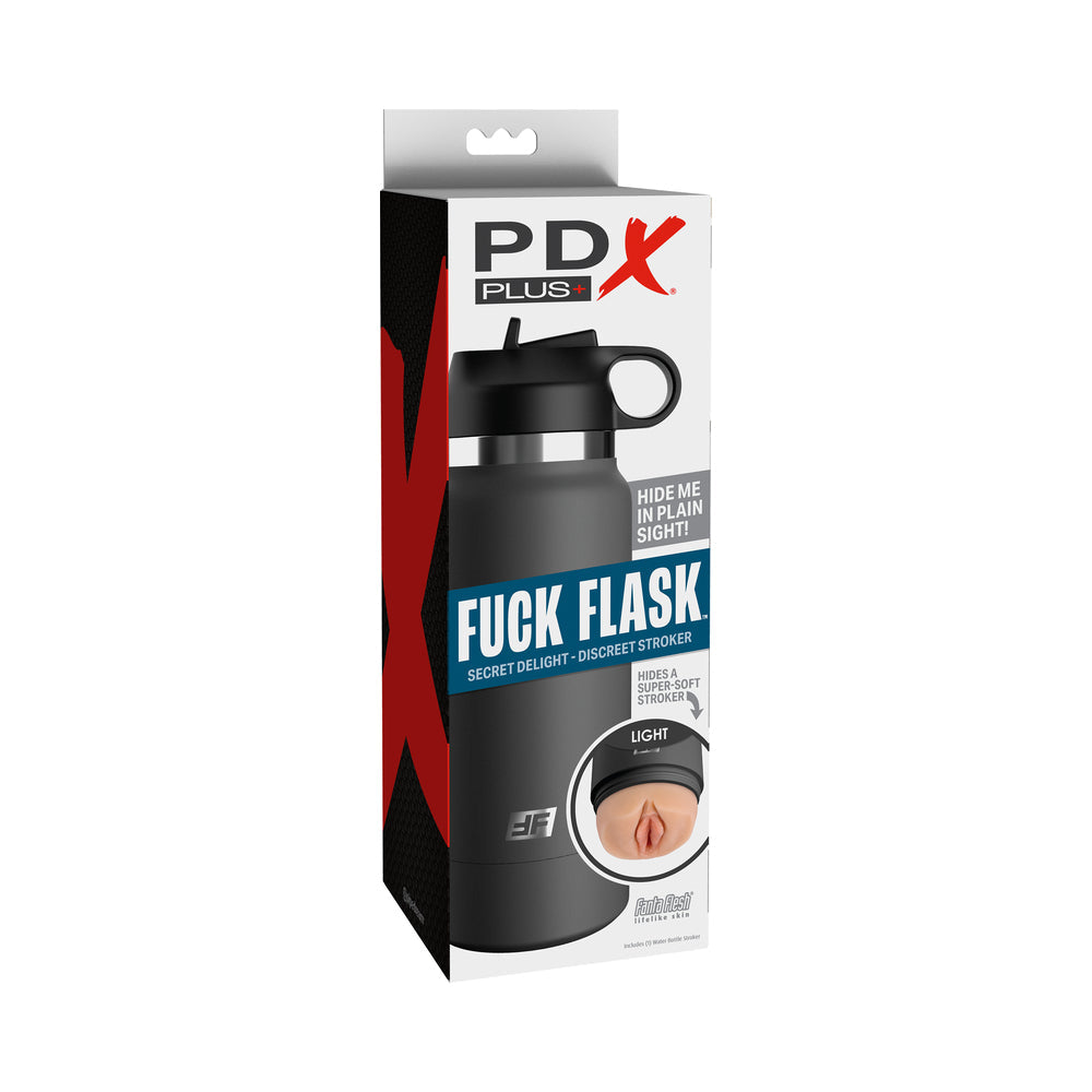 PDX Plus Fuck Flask Secret Delight Discreet Stroker Grey Bottle Light - Not Very Vanilla