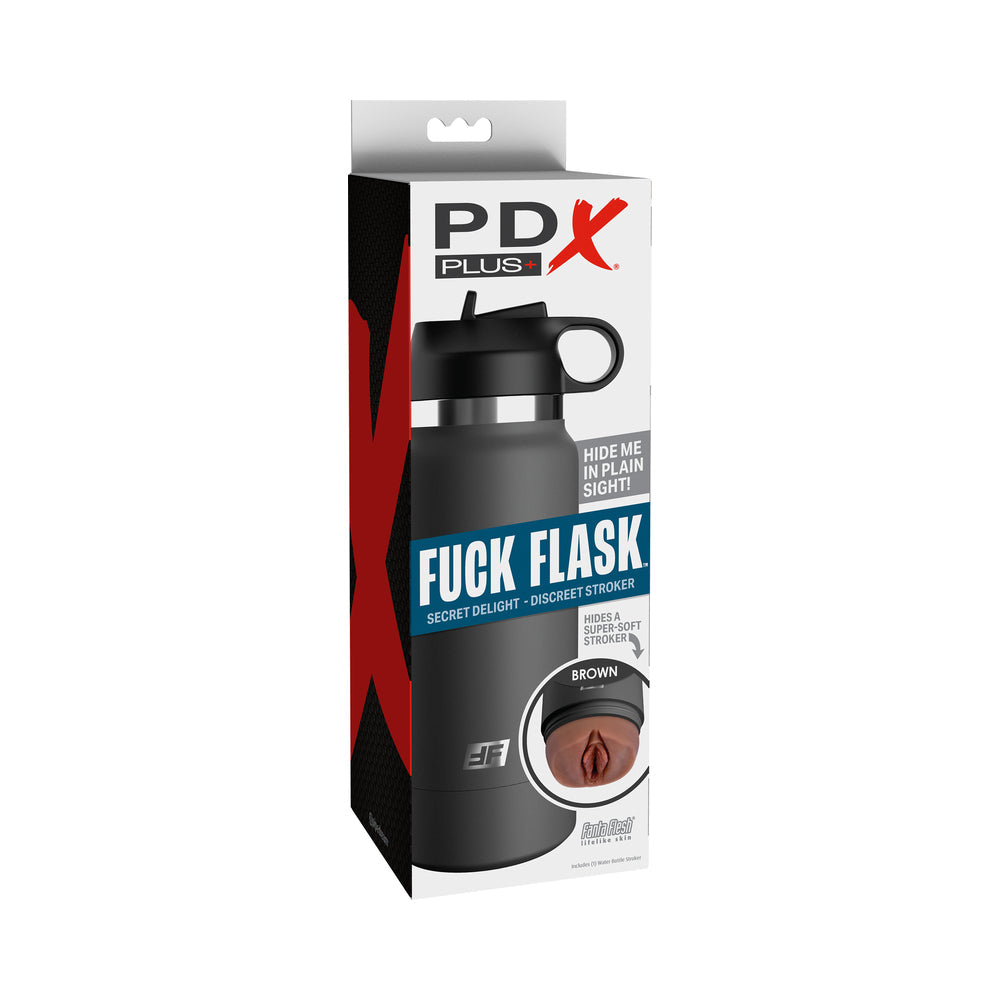 PDX Plus Fuck Flask Secret Delight Discreet Stroker Grey Bottle Brown - Not Very Vanilla