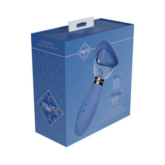 Pumped Delightful Automatic Rechargeable Vulva & Breast Pump Blue - Not Very Vanilla