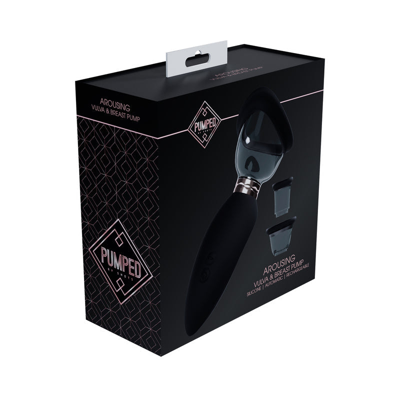 Pumped Arousing Automatic Rechargeable Vulva & Breast Pump Black - Not Very Vanilla