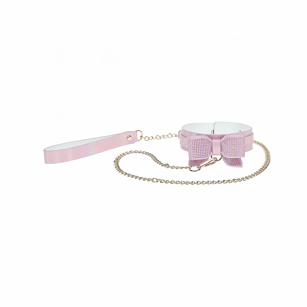 Ouch! Paris Collection Collar with Leash Pink - Not Very Vanilla