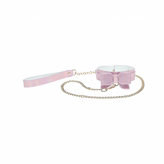 Ouch! Paris Collection Collar with Leash Pink - Not Very Vanilla