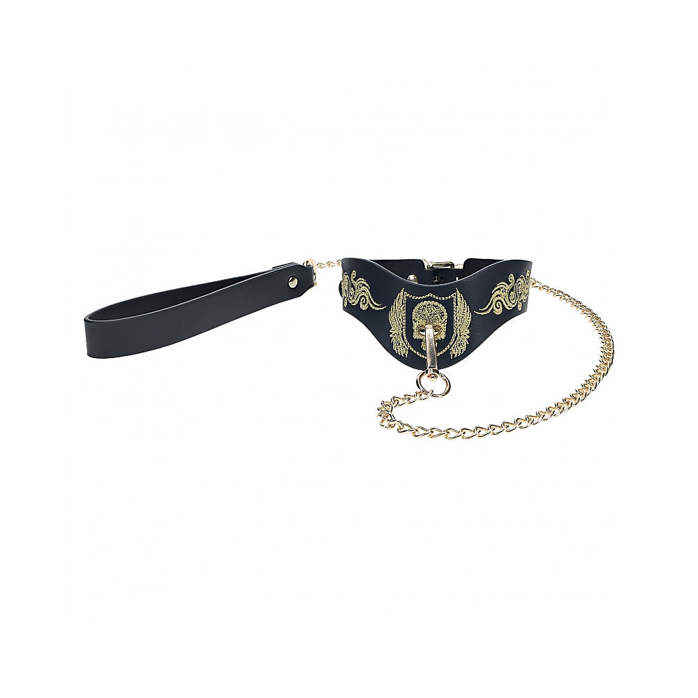 Ouch! London Collection Collar with Leash - Not Very Vanilla