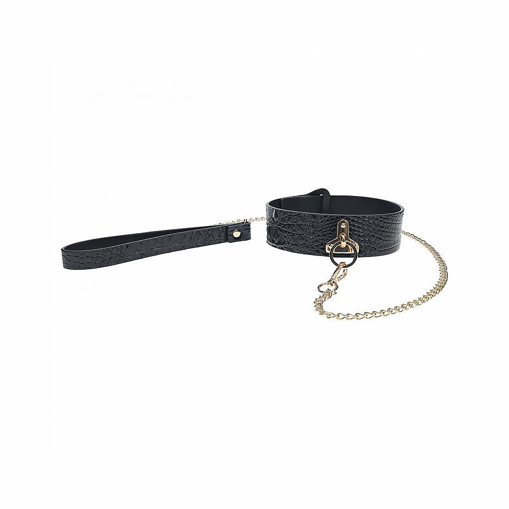 Ouch! Rome Collection Collar with Leash - Not Very Vanilla