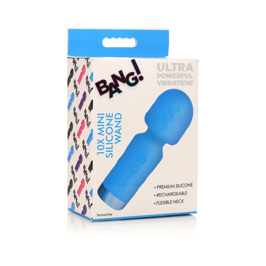 BANG! 10X Mini Silicone Wand Blue - Not Very Vanilla