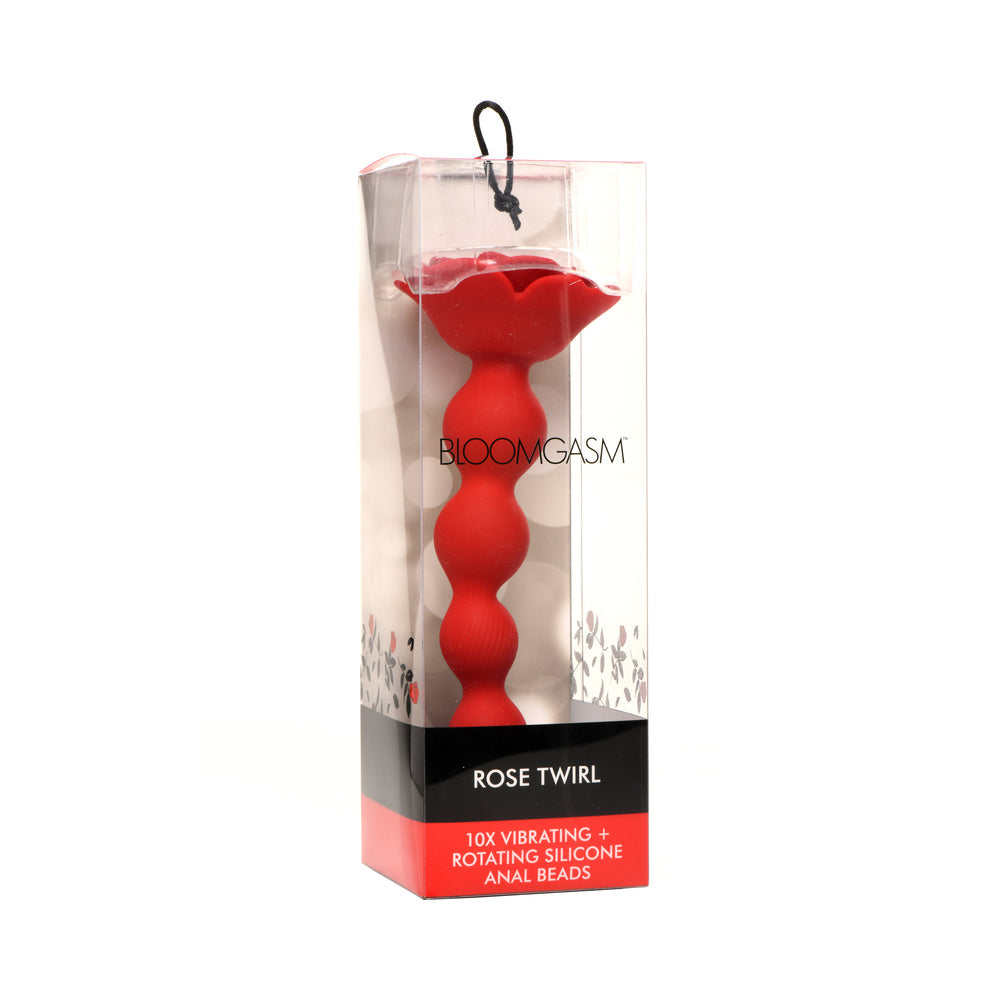 Bloomgasm Rose Twirl 10X Vibrating & Rotating Silicone Anal Beads - Not Very Vanilla