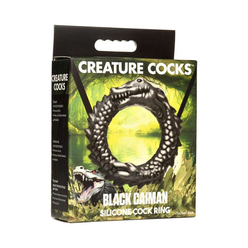 Creature Cocks Black Caiman Silicone Cock Ring - Not Very Vanilla