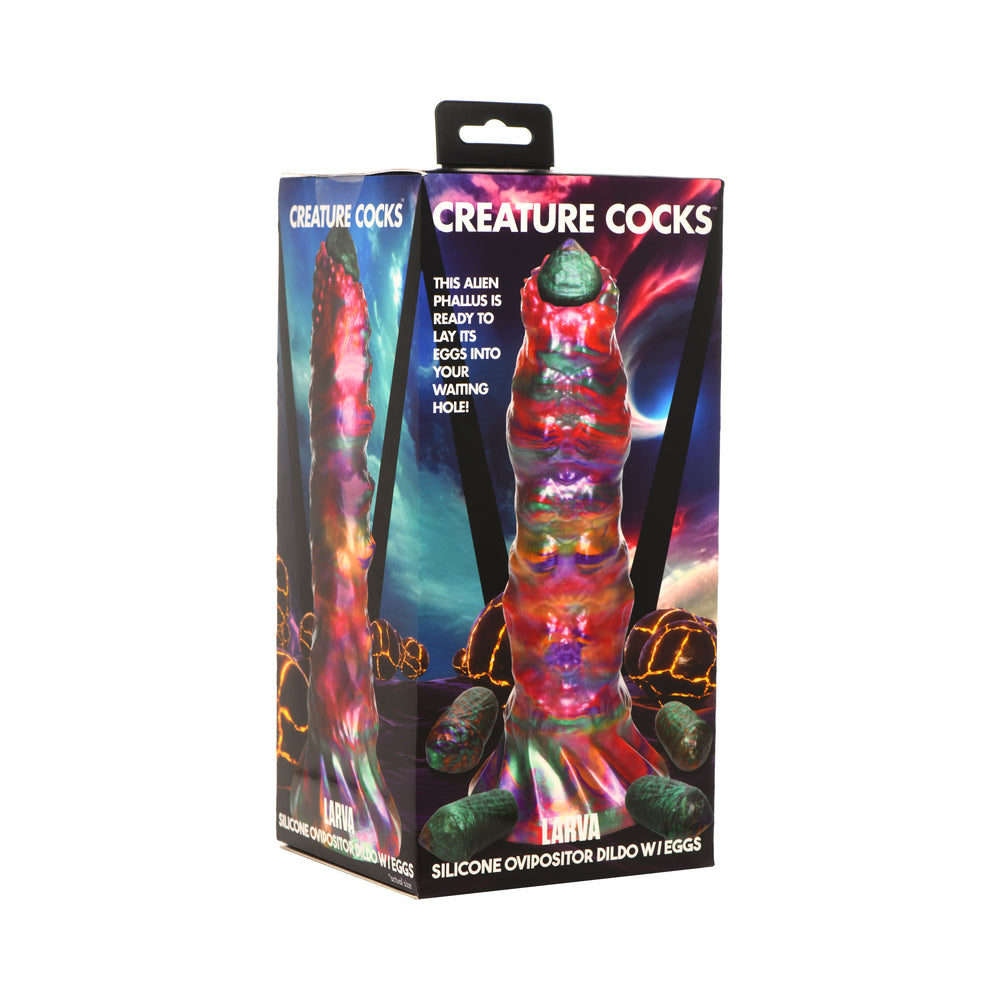 Creature Cocks Larva Silicone Ovipositor Dildo with Eggs - Not Very Vanilla