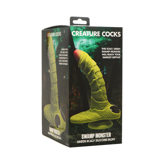 Creature Cocks Swamp Monster Green Scaly Silicone Dildo - Not Very Vanilla