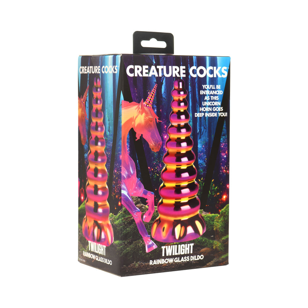 Creature Cocks Twilight Rainbow Glass Dildo - Not Very Vanilla