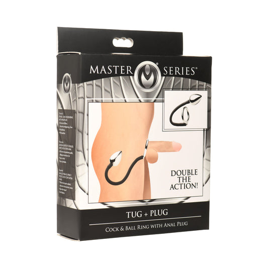 Master Series Tug + Plug Cock & Ball Ring with Anal Plug - Not Very Vanilla