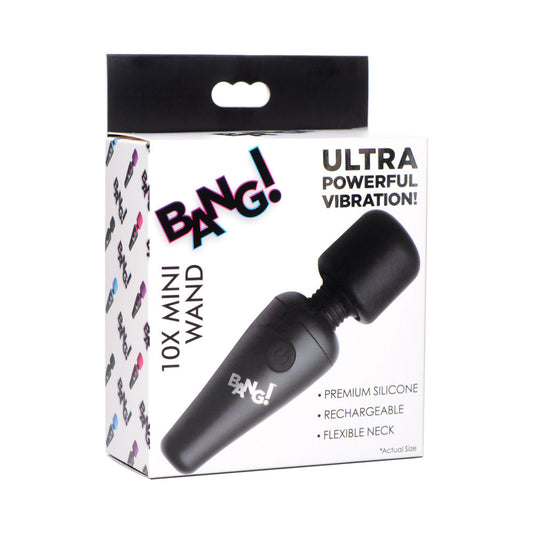 BANG! 10X Vibrating Mini Silicone Wand Black - Not Very Vanilla