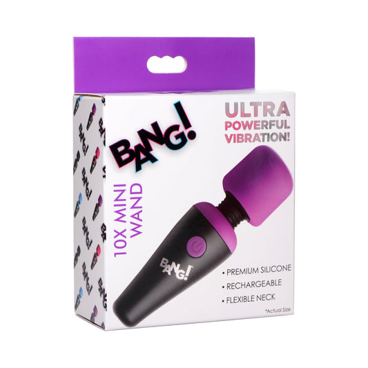 BANG! 10X Vibrating Mini Silicone Wand Purple - Not Very Vanilla