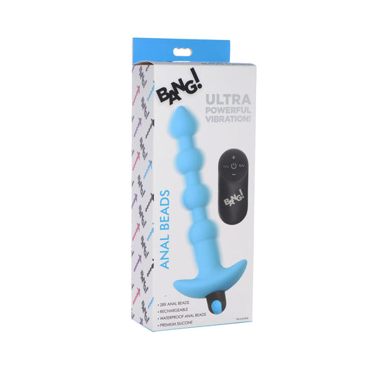 BANG! Vibrating Silicone Anal Beads & Remote Control Blue - Not Very Vanilla