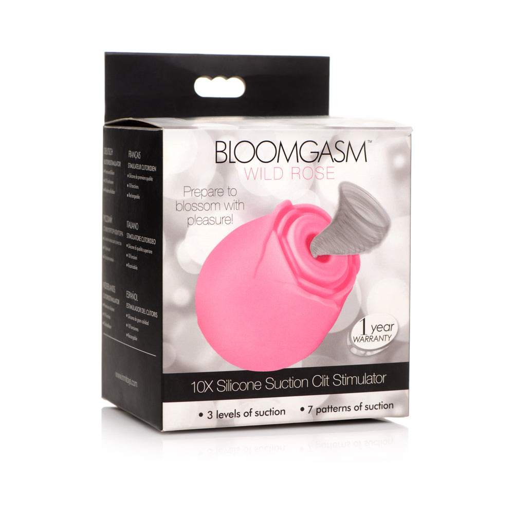 Bloomgasm 10X Wild Rose Silicone Suction Clit Stimulator Pink - Not Very Vanilla