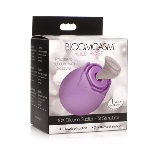 Bloomgasm 10X Wild Rose Silicone Suction Clit Stimulator Purple - Not Very Vanilla