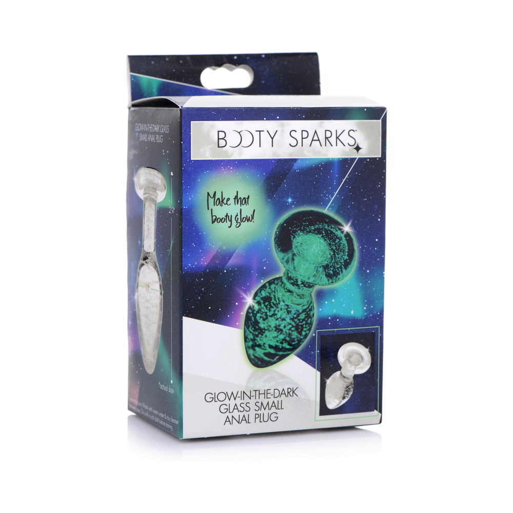 Booty Sparks Glow-in-the-Dark Glass Anal Plug Small - Not Very Vanilla