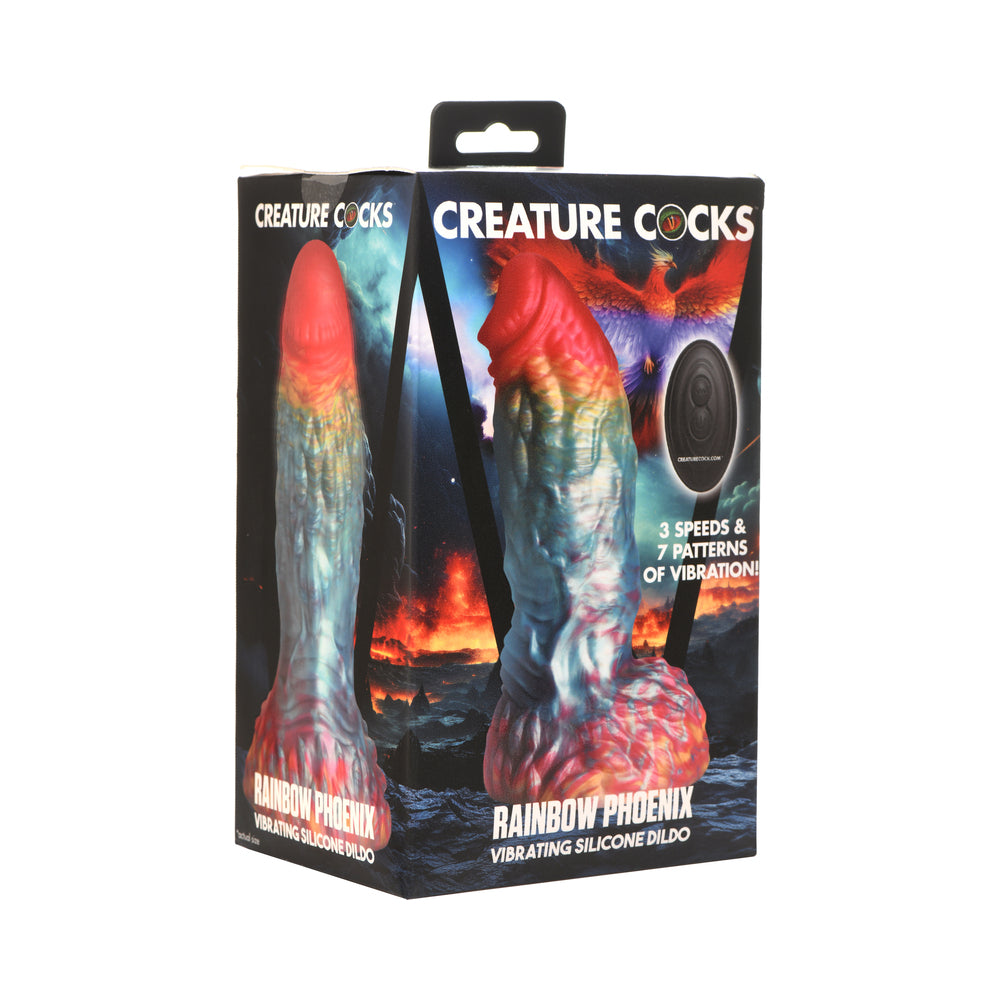 Creature Cocks Rainbow Phoenix Vibrating Silicone Dildo - Not Very Vanilla