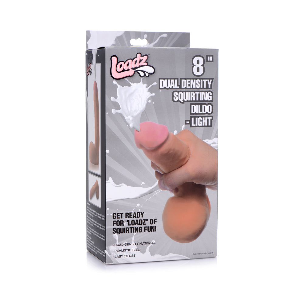 Loadz 8 in. Dual Density Squirting Dildo Light - Not Very Vanilla