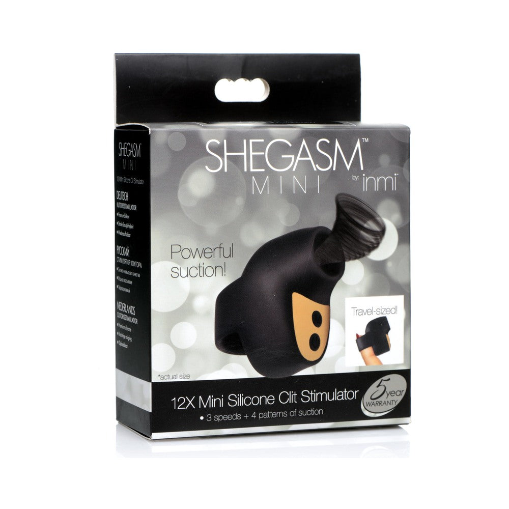 Shegasm Mini 12X Mini Silicone Clit Stimulator Black - Not Very Vanilla