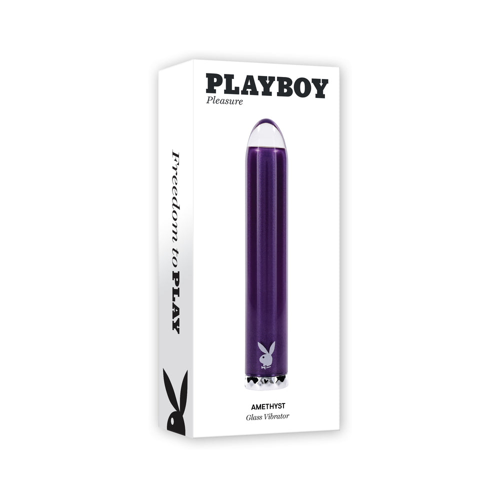 Playboy Amethyst Rechargeble Vibrating Glass Vibe Purple - Not Very Vanilla