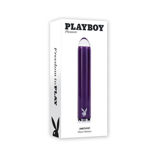 Playboy Amethyst Rechargeble Vibrating Glass Vibe Purple - Not Very Vanilla