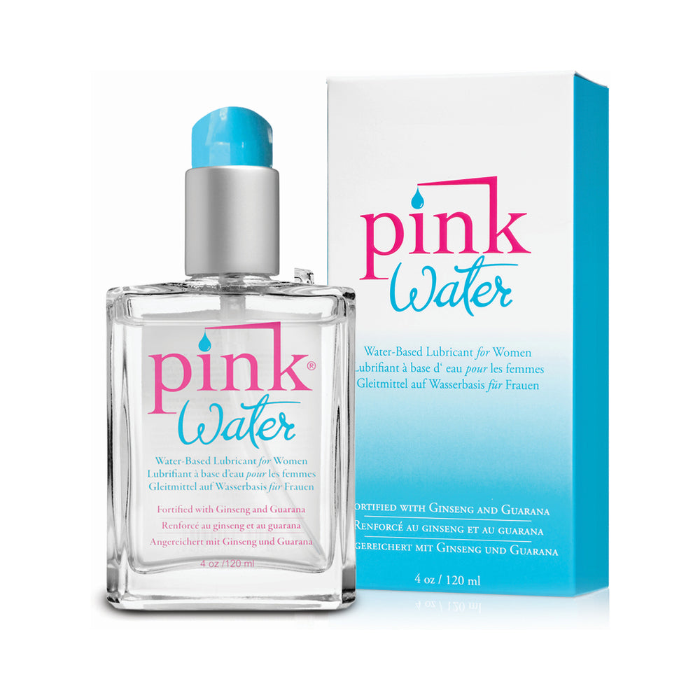 Pink Water Water-Based Lubricant 4 oz. Glass Bottle - Not Very Vanilla