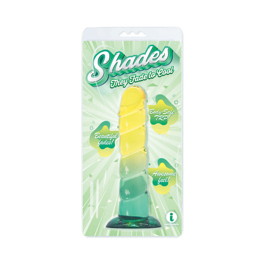 Shades Swirl 7.5 in. Dildo Yellow/Mint - Not Very Vanilla