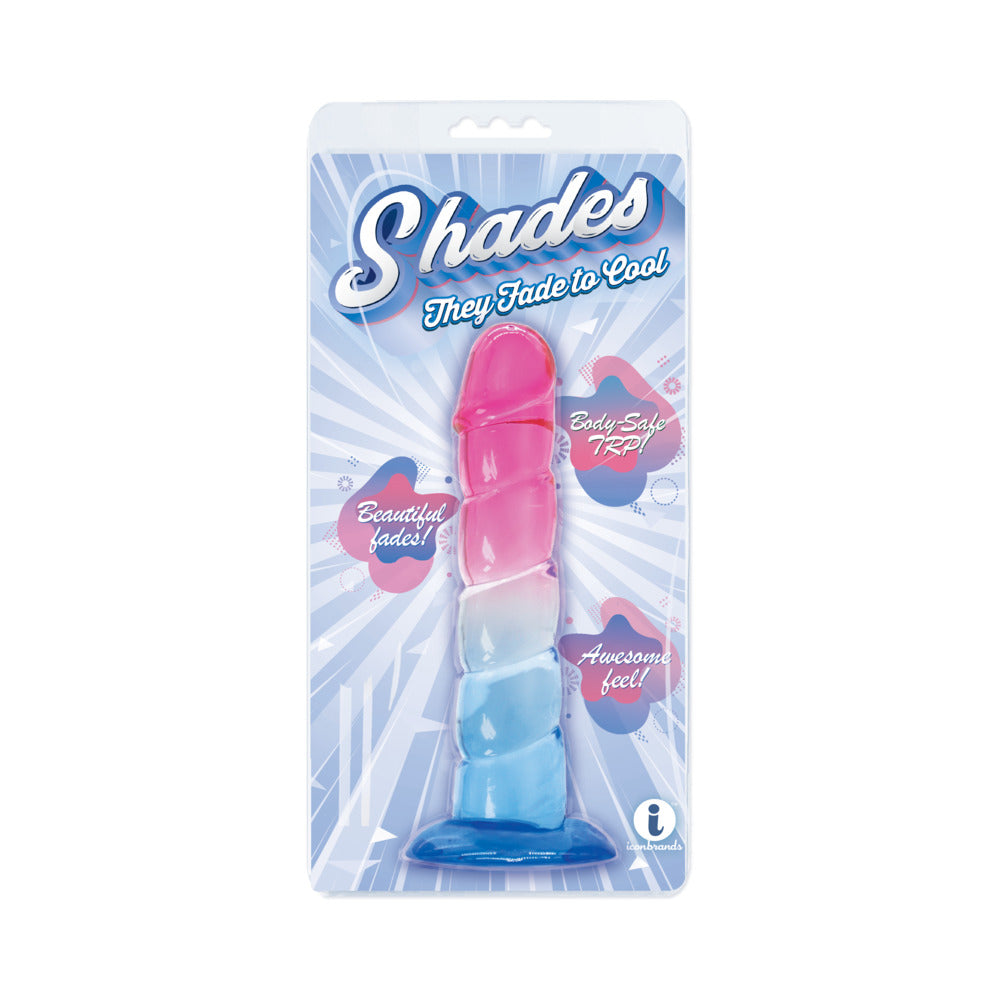 Shades Swirl 7.5 in. Dildo Pink/Blue - Not Very Vanilla